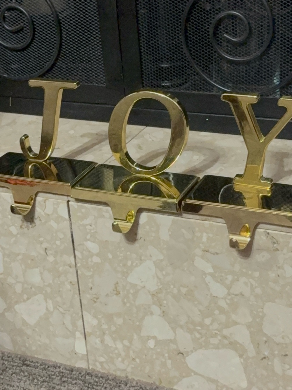Vintage Christmas “ J O Y” Stocking Holders